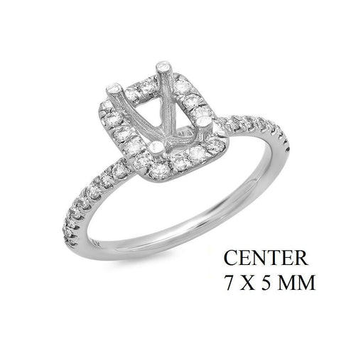 PMI 14W@3.5 34RD1@0.39 7X5MM EMERALD HALO WEDDING SET