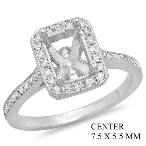 PMI 14W@3.80 PAVE' SET 49RD1@0.30 7.5X5.5MM EMERALD HALO