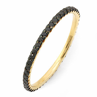 PMI 14Y@1.1 47BRD@0.33 SIZE6 THIN BLACK DIAMOND ETERNITY RING